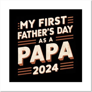 First Time Dad Est 2024 Fathers Day Posters and Art